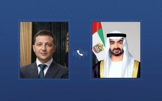 خلال اتصال هاتفي مع رئيس الدولة.. الرئيس الأوكراني يدين الاعتداءات الإيرانية ضد الإمارات