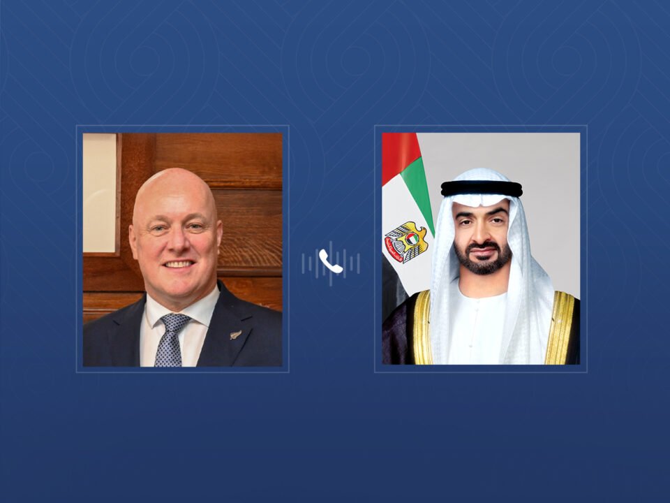 رئيس الدولة يتلقى اتصالا هاتفيا من رئيس وزراء نيوزيلندا بحثا خلاله تطورات المنطقة وتداعياتها على الأمن والاستقرار الإقليمي والدولي