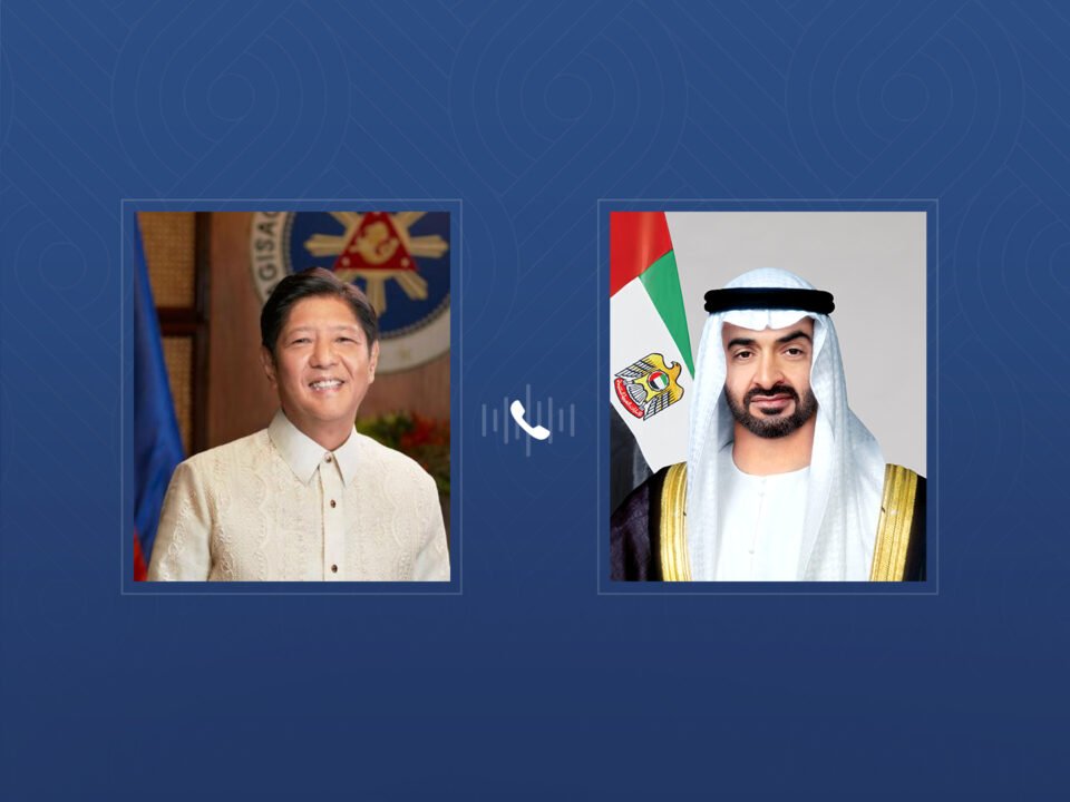 رئيس الدولة يتلقى اتصالاً هاتفياً من الرئيس الفلبيني بحثا خلاله التطورات التي تشهدها المنطقة وتداعياتها على أمنها واستقرارها