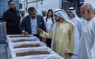 محمد بن راشد يزور مصنع “البركة” للتمور الأكبر في العالم