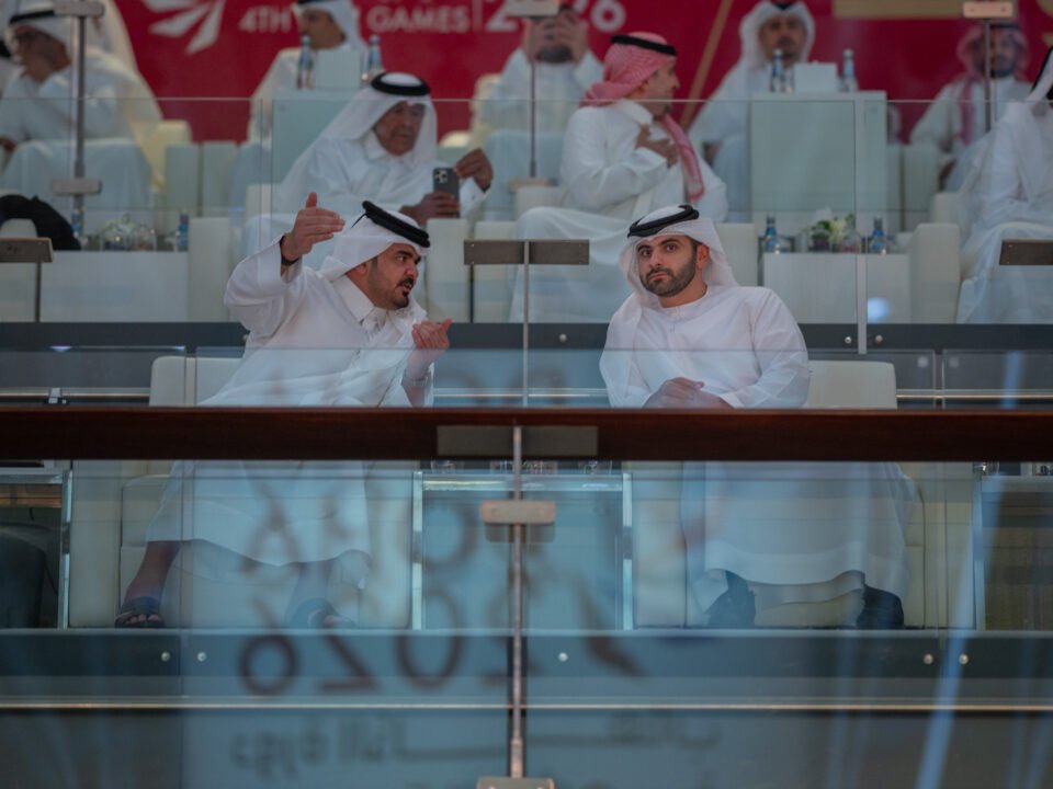 منصور بن محمد يشهد حفل افتتاح النسخة الـ 4 من دورة الألعاب الخليجية بالدوحة