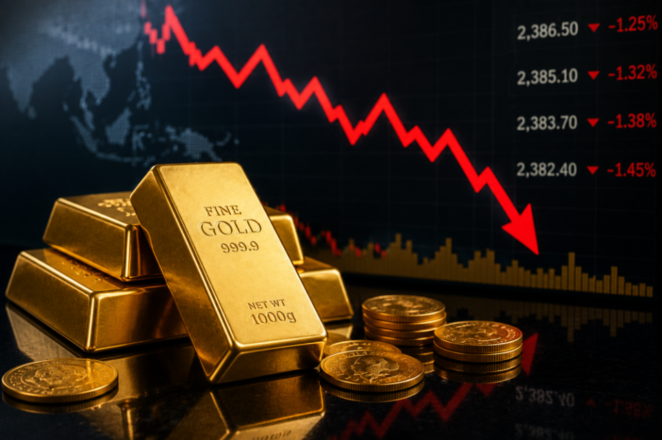 انخفاض أسعار الذهب ‌في بداية التعاملات الآسيوية