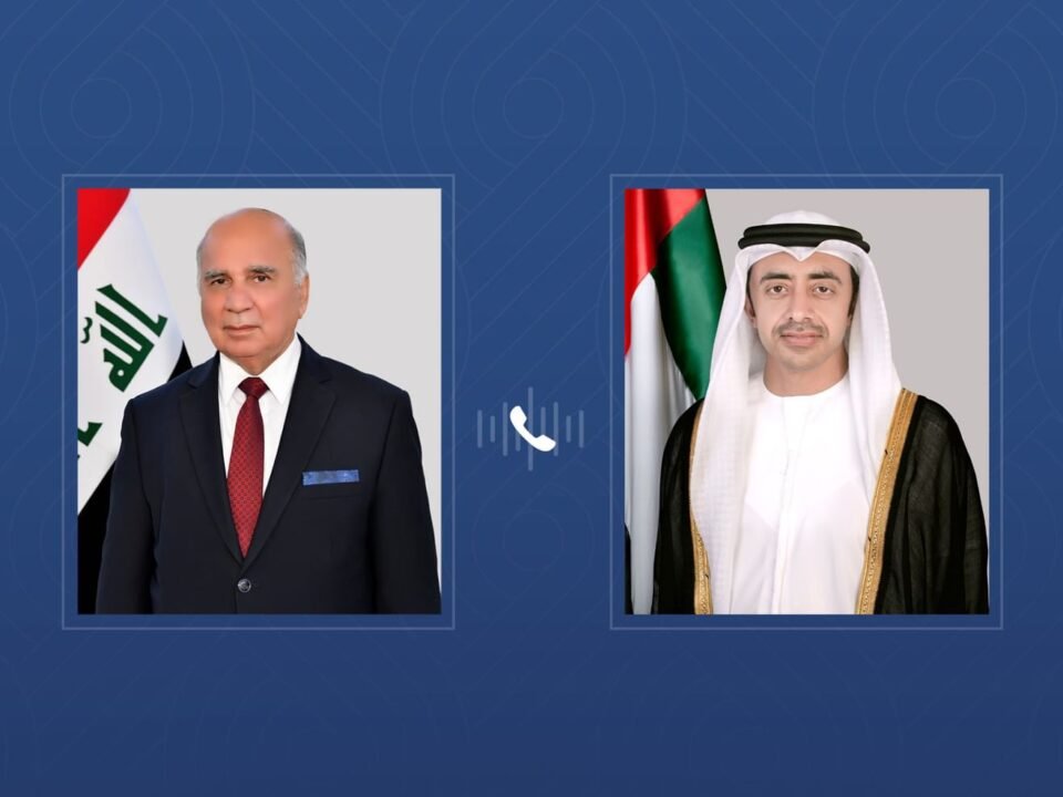 عبدالله بن زايد ونائب رئيس الوزراء وزير الخارجية العراقي يبحثان هاتفياً العلاقات الأخوية بين البلدين