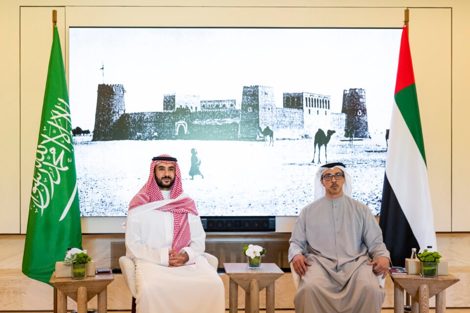 منصور بن زايد يلتقي خالد بن سلمان